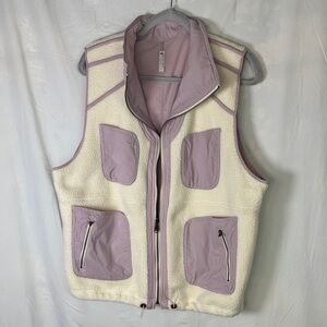 FP Movement by Free People White and Lavender Reversible Vest M